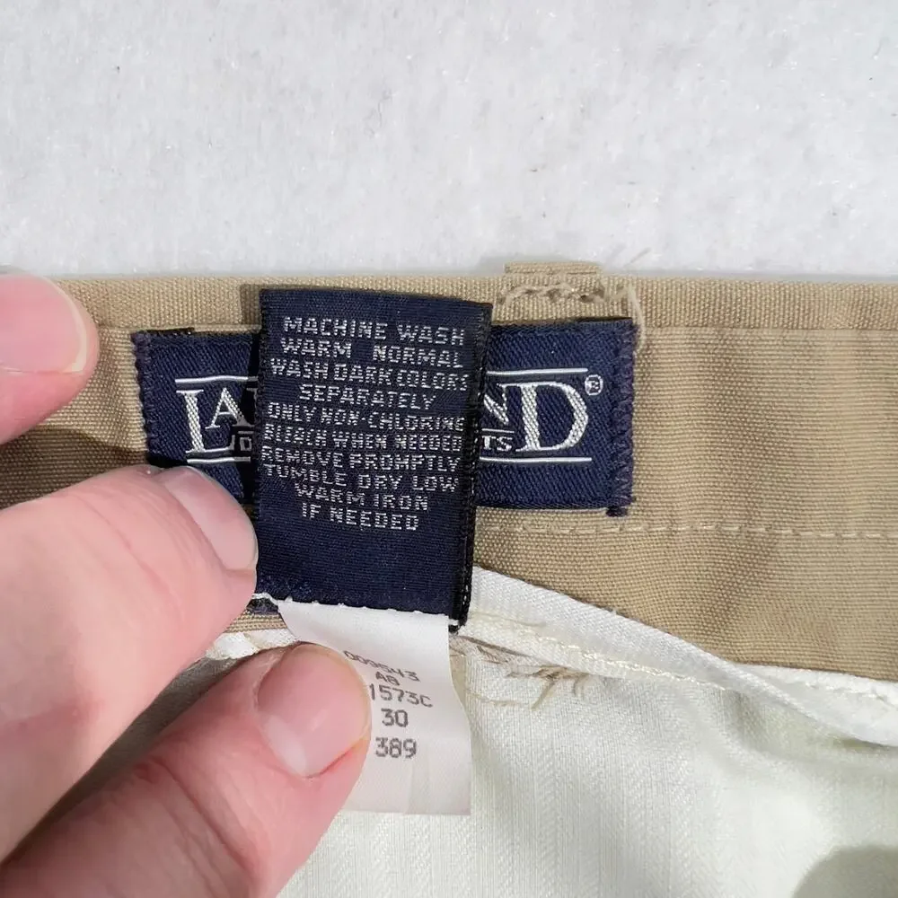 Land’s End Chino Pants Men’s 36W Regular x 29L Khaki Made In USA Pleated Front